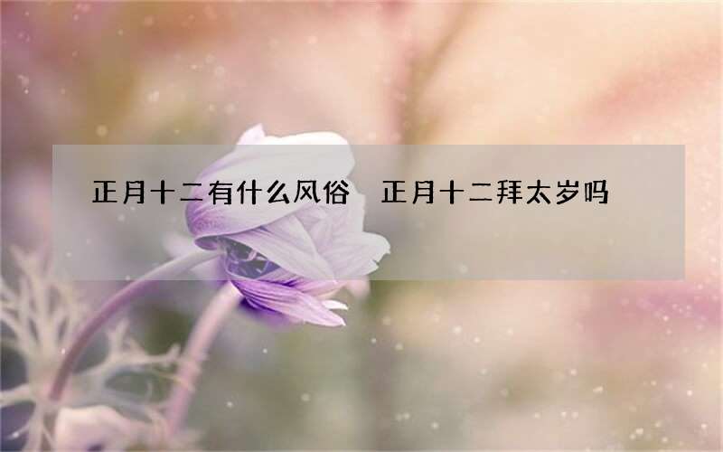 正月十二有什么风俗 正月十二拜太岁吗